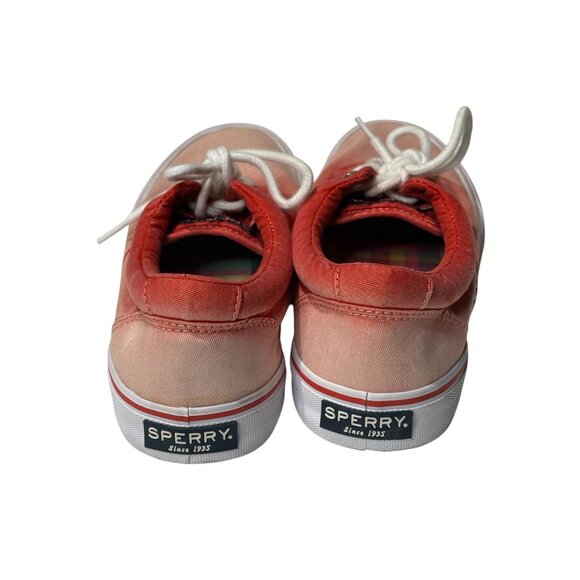 Sperry Top-Sider Men’s 9 Red Ombre Canvas Lace Up Sneakers - Picture 5 of 9